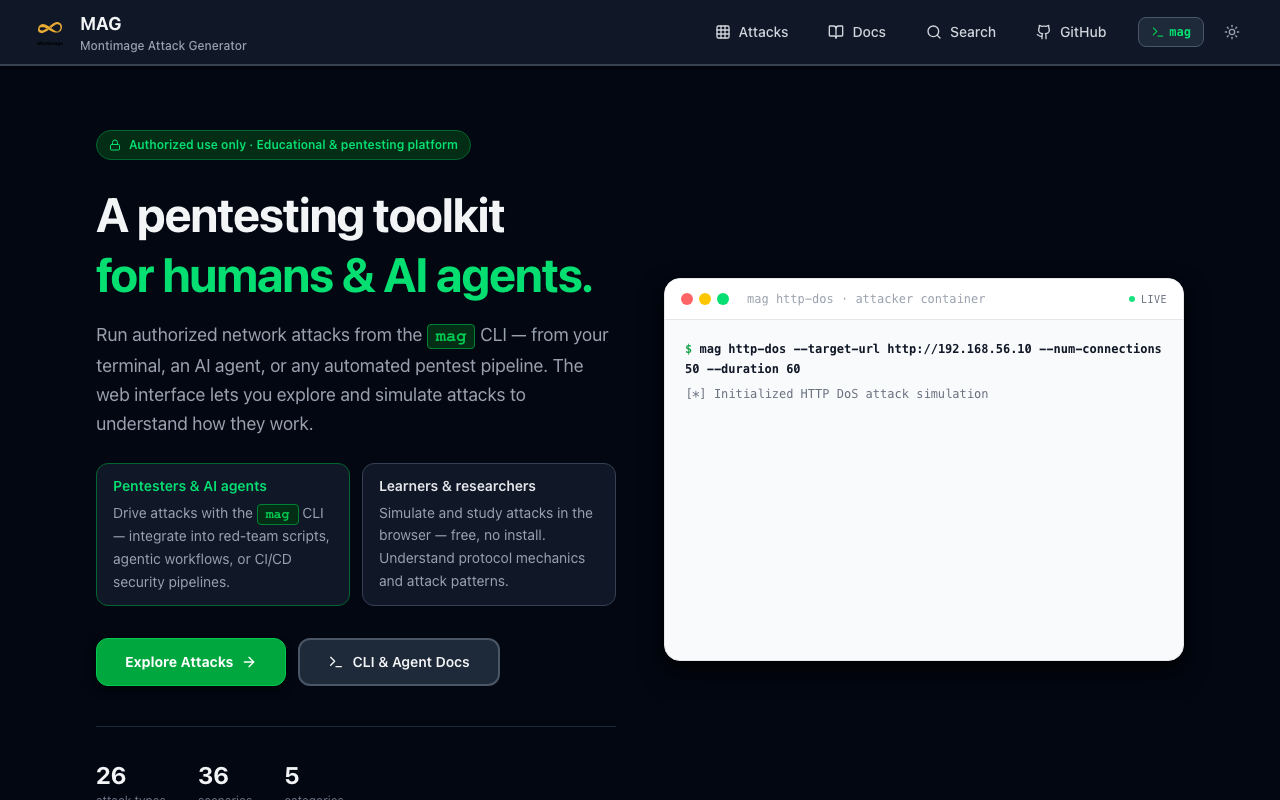 MAG — Montimage Attack Generator